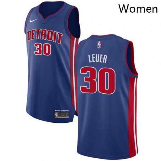 Womens Nike Detroit Pistons 30 Jon Leuer Authentic Royal Blue Road NBA Jersey Icon Edition